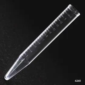Globe Scientific 6260 Polystyrene Centrifuge Tube 15ml Capacity Molded Grad
