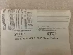 533A-600A HICKOK Roll Tube Tester