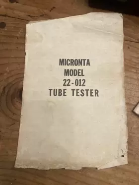 22-012 MICRONTA Tube Tester Manual Radio #2
