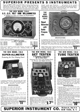 1180-S SUPERIOR Set Tube Tester Allmeter Papers #3