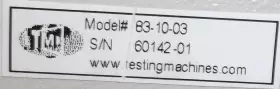 83-10-03 TESTING MACHINE INC Tmi Tearing Tester Elmendorf #3