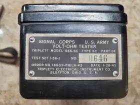 Triplett 666-sc Signal Corps U.s. Army Volt-ohm Tester Model Test Set I-56-j