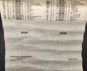 Weston F-2611-r1-755 Original Tube Tester Roll Chart 9-3/8 Inch Wide July 1955