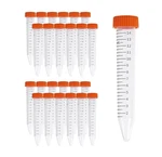 Test Tubes With Leak-proof Screw Caps & Graduated Marks For Lab Use (15ml-25pcs). Fixed Price $15.00.