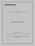 Weston 788 Navy Model Oq-3 Tube Tester Manual. Fixed Price $13.99.