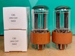 Pair Of Cbs-hytron Jan Chy 5692 Brown Base 1956 Vacuum Tubes #3 - 9% Matched. Fixed Price $250.00.