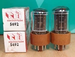 Pair Of Cbs-hytron (cei Lbl) 5692 Brown Base Nos Nib Vacuum Tubes. Fixed Price $250.00.