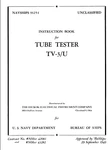 90 Page Tv-3 Tv-3b/u Electron Tube Tester Navships 91254 Technical Manual On Cd. Fixed Price $14.99.