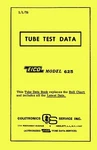 1978 Tube Test Data For Eico 625 Testers. Fixed Price $13.99.
