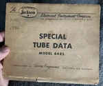 Jackson 648s Special Tube Data Manual. Fixed Price $28.00.